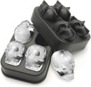 KIRALOVE 4 skulls - ice cubes - silicone ice cube maker - for home - kitchen - bar accessories - drinks - random color - refrigerator