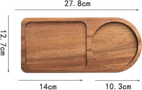 Guihydur 2 x coffee set, wooden, tray for serving food, coffee, tea set, table decoration, accessories C