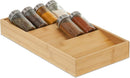 Relaxdays horizontal spice rack, 3 shelves, HBD: 5 x 20 x 38 cm, spice organizer for kitchen drawer, spice holder, natural