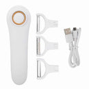 Electric Peeler, Portable USB Rechargeable Fruit and Vegetable Peeler with 3 Cutting Heads, Home Kitchen Tool