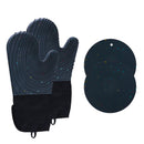 Quilted Cotton Terry Oven Mitts, Pot Holders, Kitchen Brushes, Set of 5, Heat Resistant, Silicone Handles, Shake