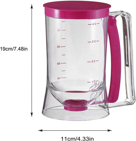 Dough Dispenser - For Filling and Decorating - Pancakes and Donuts - With Measuring Cup