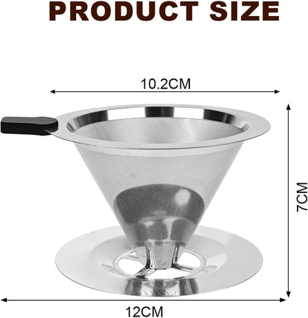 Coffee Filter - Reusable Stainless Steel Filter - Paper-Free - For Manual Coffee