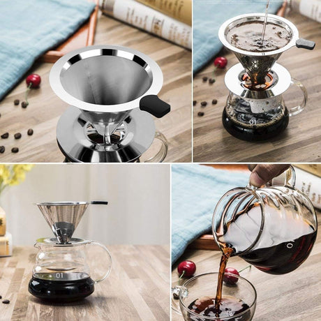Coffee Filter - Reusable Stainless Steel Filter - Paper-Free - For Manual Coffee