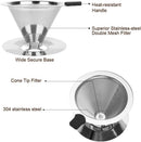 Coffee Filter - Reusable Stainless Steel Filter - Paper-Free - For Manual Coffee
