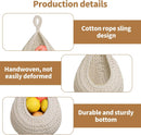 Hanging Storage Baskets - Set of 3 - For Kitchen and Bathroom - With Jute Design