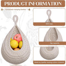 Hanging Storage Baskets - Set of 3 - For Kitchen and Bathroom - With Jute Design