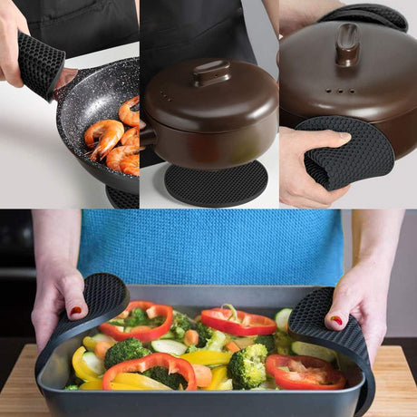 Trivets - Set of 4 - Thick Silicone - Protects Tabletops