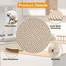 Cotton Coasters - Set of 4 - Woven Heat Resistant - 11cm Diameter