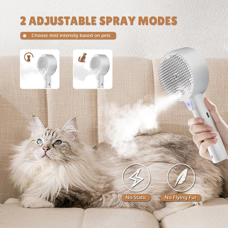 Steam Brush for Animals - Care Against Hair Loss - Suitable for Cats and Dogs - With Cleansing Massage