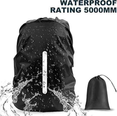 Backpack Cover - Waterproof and Reflective Protection - For Cycling and Hiking - 35 Liters