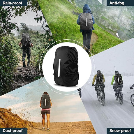 Backpack Cover - Waterproof and Reflective Protection - For Cycling and Hiking - 35 Liters