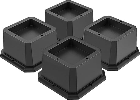 Furniture Risers 2 Inch Bed Risers Heavy Duty Adjustable Bed Lifts for Dorm Rooms Tables Desk Chair Leg Extenders 4-Pack Black
