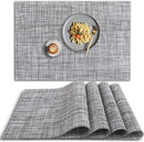 PVC placemat, 4 pieces non-slip heat-resistant placemats, washable vinyl placemats, set of 4 - gray