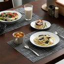 PVC placemat, 4 pieces non-slip heat-resistant placemats, washable vinyl placemats, set of 4 - gray