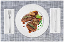 PVC placemat, 4 pieces non-slip heat-resistant placemats, washable vinyl placemats, set of 4 - gray
