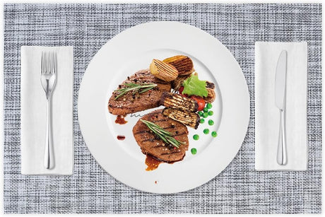 PVC placemat, 4 pieces non-slip heat-resistant placemats, washable vinyl placemats, set of 4 - gray