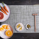 PVC placemat, 4 pieces non-slip heat-resistant placemats, washable vinyl placemats, set of 4 - gray