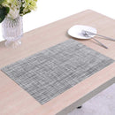 PVC placemat, 4 pieces non-slip heat-resistant placemats, washable vinyl placemats, set of 4 - gray