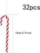 Christmas Decorations - 32 Pieces of Christmas Candy Canes - Red Christmas Hangers - Approx. 15 cm - For Christmas Tree and Interior