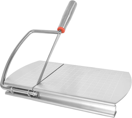 Cheese Cutter - Stainless Steel Blade with Measuring Scale - For Block Cheese and Sausage - Multifunctional Kitchen Aid