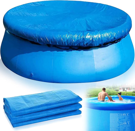Swimming pool cover - Round pool cover - For above-ground pools - Waterproof and dustproof protective cover - For inflatable pools -8ft