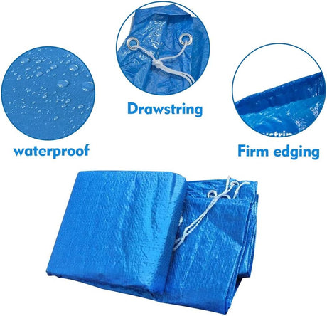 Swimming pool cover - Round pool cover - For above-ground pools - Waterproof and dustproof protective cover - For inflatable pools -8ft