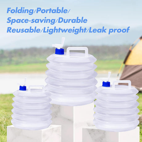 Collapsible Bucket - Collapsible Water Container - Portable & BPA Free Water Tank - Kettle - Bucket - Suitable for Caravan, Camping, Hiking, BBQ, Travel, Outdoor Use - 5L