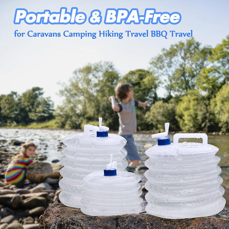 Collapsible Bucket - Collapsible Water Container - Portable & BPA Free Water Tank - Kettle - Bucket - Suitable for Caravan, Camping, Hiking, BBQ, Travel, Outdoor Use - 10L