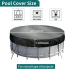 Round Pool Cover - Robust 420D Oxford Fabric Cover for Garden Pools with Drawstring - Waterproof Round Pool Cover with Winding Cord and Ground Pegs - 6 ft