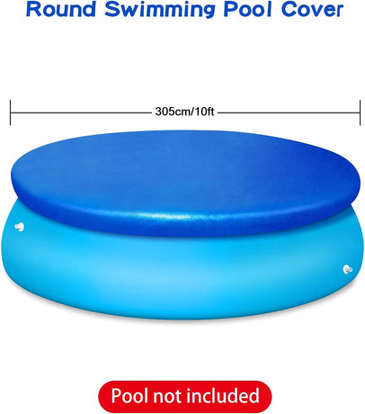 Pool Cover - Round Pool Cover - Round Pool Cover Dust Cover - Suitable for Round Inflatable Pools for Home Use - 10 ft