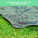 Weed Foil Spikes - U-shaped Ground Pegs - Garden - Artificial Grass - Ground Pegs, Tent, Heavy Metal - 100 pieces + 16 Buffer Rings