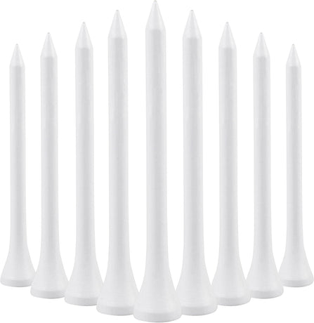 Wooden golf tee - 70 mm - White - 100 pieces