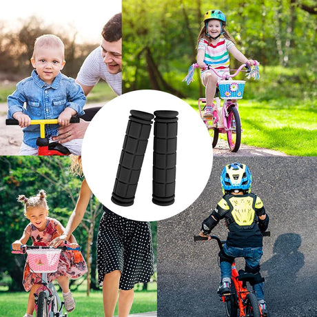 Bicycle handlebar covers - Soft rubber - Anti-slip - Black Bicycle handlebar - Universal handlebar covers - Suitable for bicycles - 2 pairs