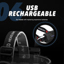Headlamp - 40,000lm Waterproof Powerful Headlamp - USB Rechargeable