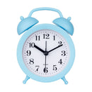Children's Alarm Clock-Children's Alarm Clock-Children's Twin Bells-Cute Battery-Powered-Analog Mini Round Bedside Alarm Clock-Children's Gift Children's Student Alarm Clock Home Decor (Blue)