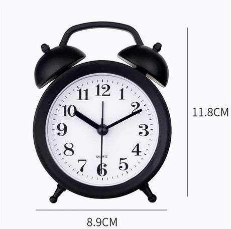 Children's Alarm Clock-Children's Alarm Clock-Children's Twin Bells-Cute Battery-Powered-Analog Mini Round Bedside Alarm Clock-Children's Gift Children's Student Alarm Clock Home Decor (Blue)