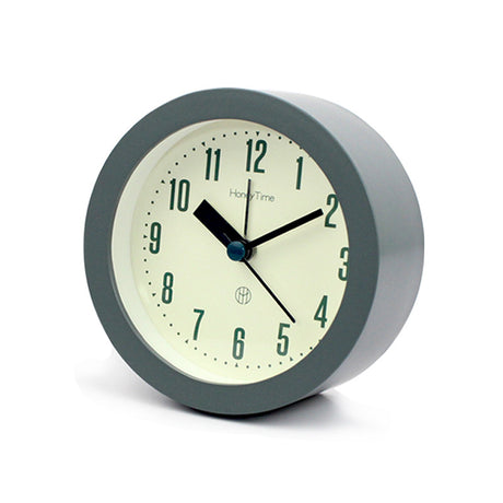 Alarm clock - Children's alarm clock - Round silent analogue alarm clock without ticking - Wake up gently - Increasing volume - Battery operated - Snooze and light function - Easy to set desk alarm clock