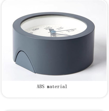 Alarm clock - Children's alarm clock - Round silent analogue alarm clock without ticking - Wake up gently - Increasing volume - Battery operated - Snooze and light function - Easy to set desk alarm clock