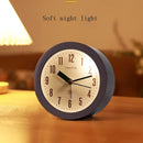 Alarm clock - Children's alarm clock - Round silent analogue alarm clock without ticking - Wake up gently - Increasing volume - Battery operated - Snooze and light function - Easy to set desk alarm clock