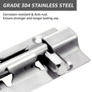 Door Latch - Sliding Latch Made of Stainless Steel 304 with Screws - Suitable for Bathrooms, Bedrooms, Sheds and Garden Toilets - 4" (97mm)