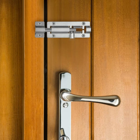Door Latch - Sliding Latch Made of Stainless Steel 304 with Screws - Suitable for Bathrooms, Bedrooms, Sheds and Garden Toilets - 4