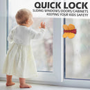 Child Lock Window Locks - Child-Safe Sliding Door Lock - Dragonfly Motif - Child Lock - Suitable for Windows and Doors - Quick-Sliding Door Lock, Patio Door Lock for Babies and Pets - 3 Pieces - Yellow