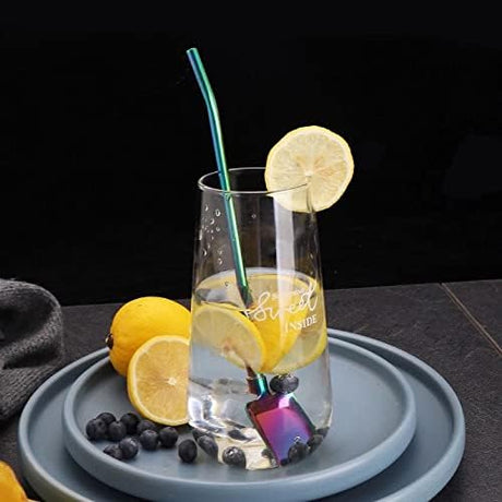 Straws - Tea Egg - Reusable and Removable Spoon - Tea Egg Accessories - 304 Stainless Steel - 8 Pieces - With 8 Cleaning Brushes