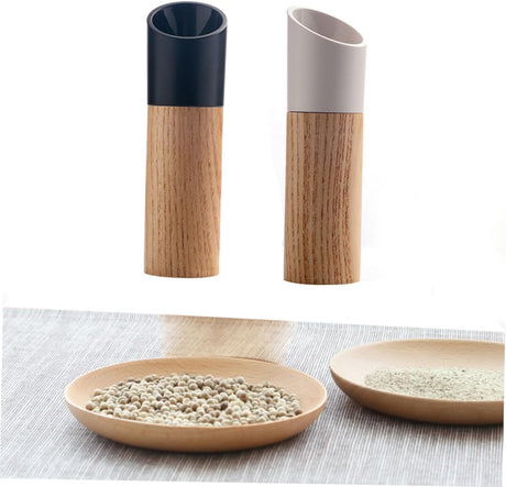 Pepper Mill - Manual Ceramic - Wooden Kitchen Utensil - For Freshly Ground Spices - Easy to Clean - 150mm * 45mm - Black