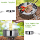 Camping Cookware Set - Multifunctional Portable Stainless Steel Cookware Set - Suitable for 2-3 People - Outdoor Picnic - Set of 4