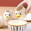 Egg White Separator - Ceramic Egg Yolk Separator - Portable Kitchen Gadget - Yellow Chicken - 2 Pieces
