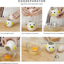 Egg White Separator - Ceramic Egg Yolk Separator - Portable Kitchen Gadget - Yellow Chicken - 2 Pieces