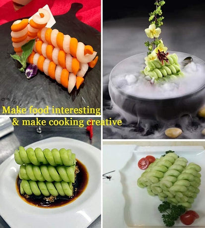 Vegetable cutter - Cutting tools - Potato, carrot, cucumber salad cutter - Manual spiral cutter - Baking - 20 pieces