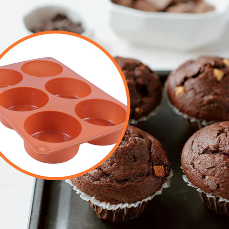 Muffin Tin - Yorkshire Pudding Pan with 6 Cavities - Silicone Cupcake Molds for Baking - Silicone Muffin Molds, Non-Stick Muffin Molds, Cookie Jelly Molds - Pack of 2